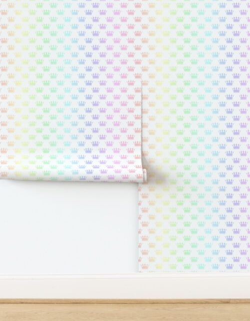 Radiant Pastel Crown Pattern - Regal Hues Collection Wallpaper