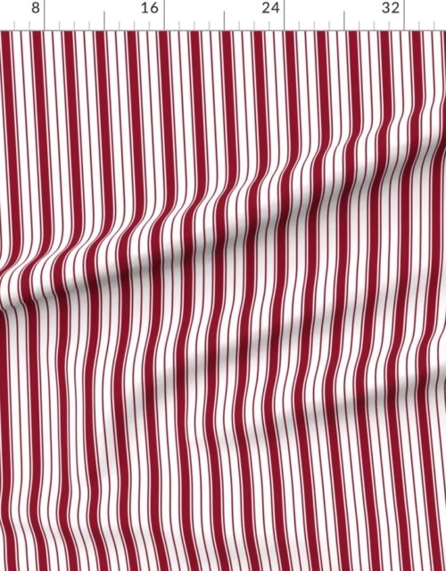 Burgundy Red Ticking Stripe Design