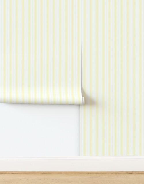 Chantilly Cream Ticking Stripe Design Wallpaper