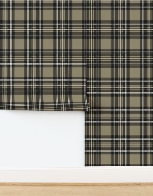 Jumbo Brown Tan Beige Stewart Christmas Tartan Wallpaper