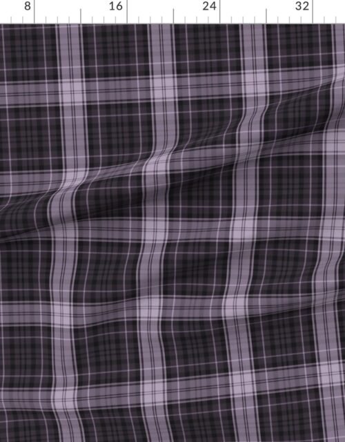 Dress Gordon Scottish Tartan Weave in Muted Faded Lavender and Charcoal