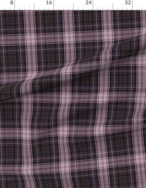 Dress Gordon Scottish Tartan Weave in Muted Faded Rose and Charcoal