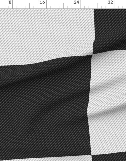 Large Black and White Carbon Fiber Check