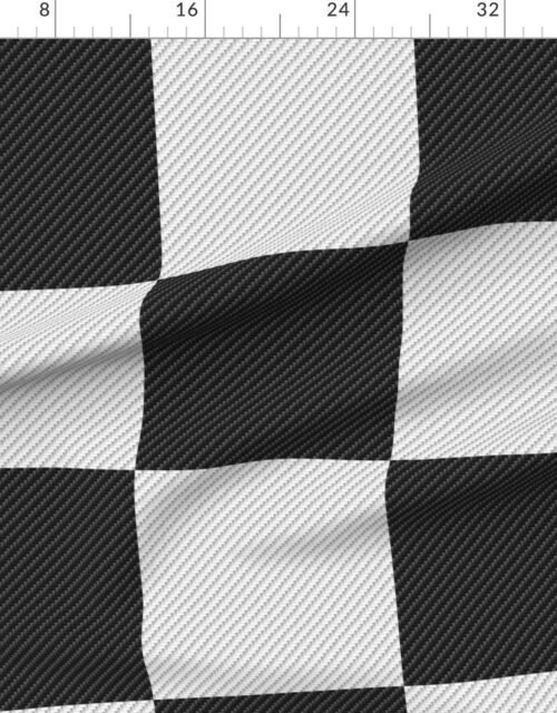 Black and White Carbon Fiber Check