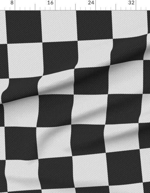 Small Black and White Carbon Fiber Check