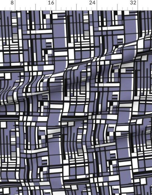 Periwinkle Modernist City Blocks Geometric Pattern