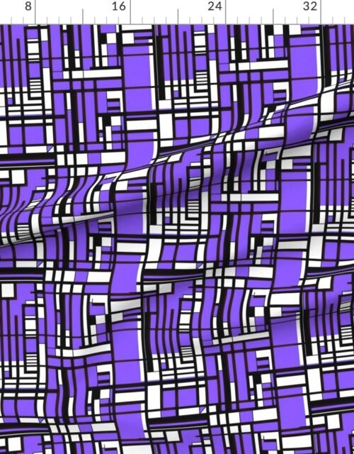 Electric Violet Modernist City Blocks Geometric Pattern