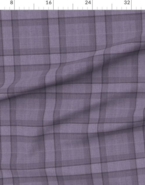 Fabric in Muted Violet and Heather Gray Wool-Style Tartan Plaid Fabric Fabric