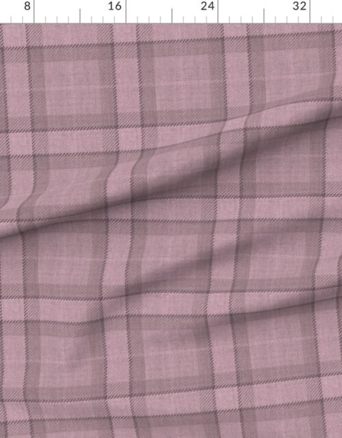 Fabric in Soft Mauve and Taupe Tartan Wool-Texture Plaid Fabric Fabric