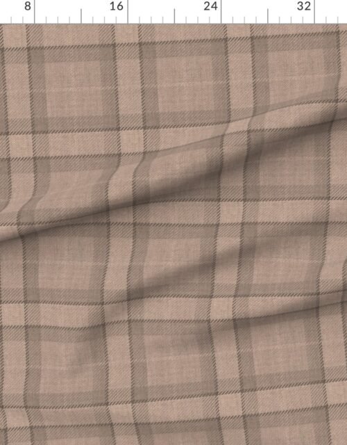 Fabric in Fawn Brown and Warm Sand Wool-Look Heritage Plaid Fabric Fabric