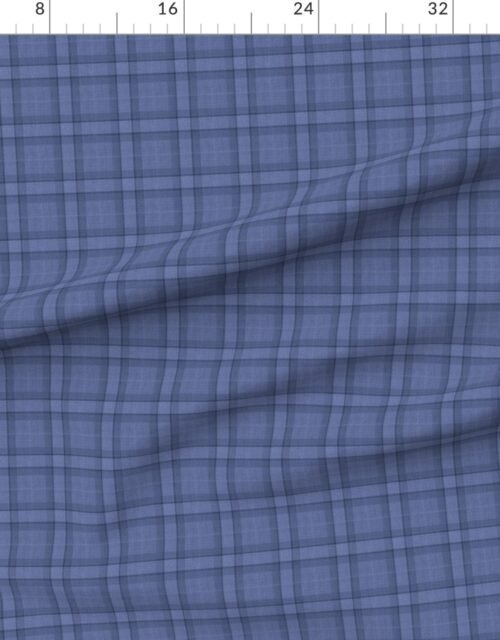 Fabric in Classic Denim Blue Country Checkered Plaid Fabric Fabric