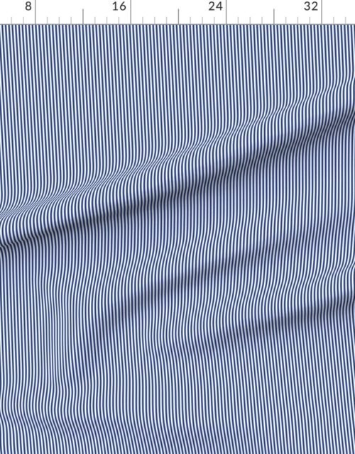 Fabric in Naval Map Blue with White Pinstripes Dad Edit Fabric
