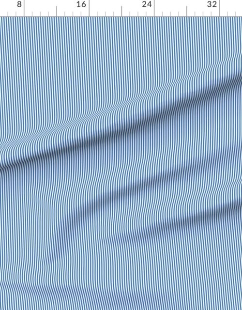 Fabric in Sofa Nap Blue Pinstripe with White Pinstripes Dad Edit Fabric