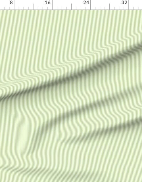 Fabric in Grass Cuttings Green Pinstripe with White Pinstripes Dad Edit Fabric