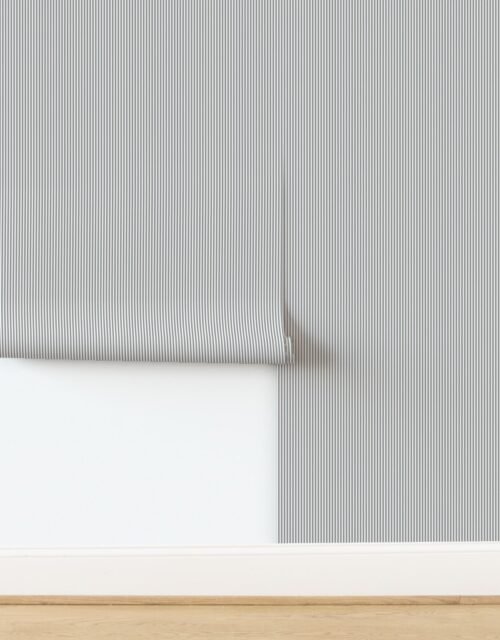 Thin Grey Flannel Stripe with White Pinstripes Dad Edit Wallpaper