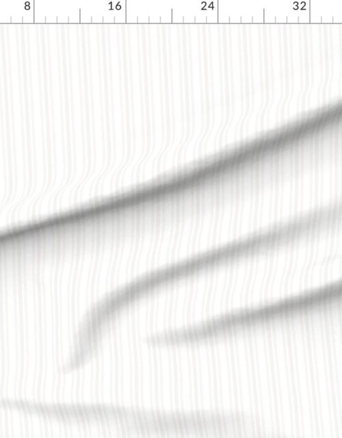 Fabric in Light Dove Grey Thin Ticking Stripes on White Fabric