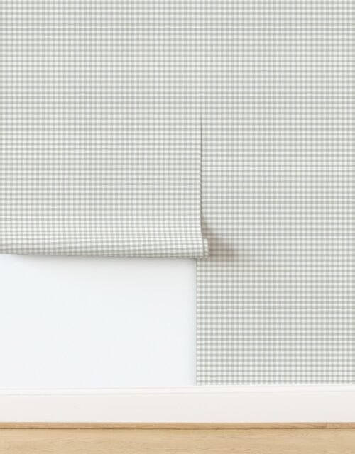 Sandstone Cream Gingham Check Plaid Pattern Wallpaper