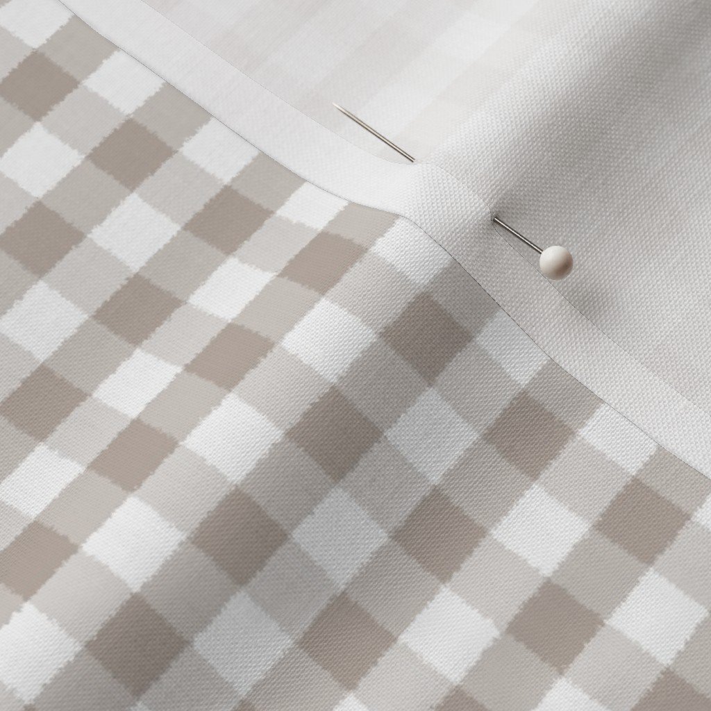 Fabric in Misty Taupe Gingham Check Plaid Pattern Fabric in Misty Taupe Gingham Check Plaid Pattern - Image 3