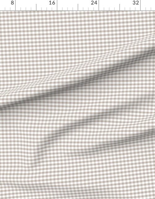 Fabric in Misty Taupe Gingham Check Plaid Pattern