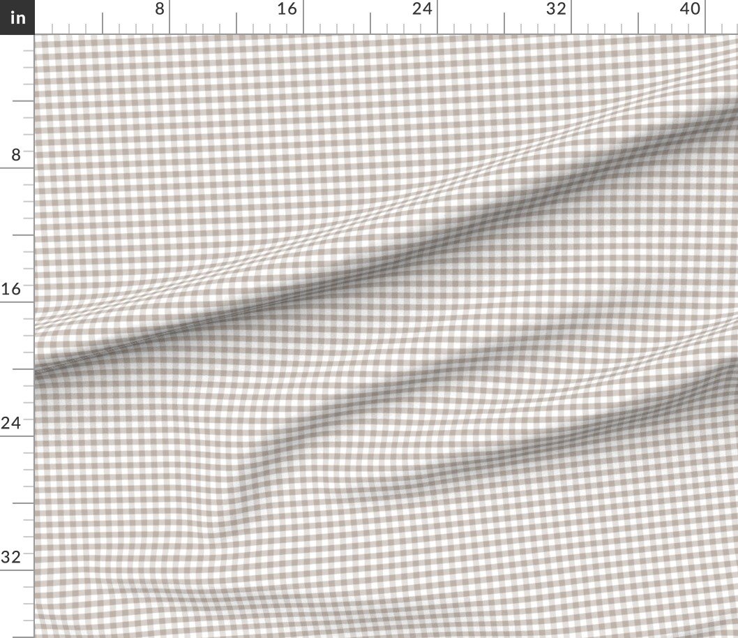 Fabric in Misty Taupe Gingham Check Plaid Pattern Fabric in Misty Taupe Gingham Check Plaid Pattern