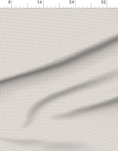 Fabric in Misty Taupe Small Gingham Check Plaid Pattern