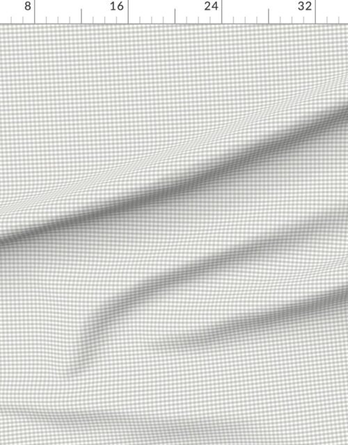 Fabric in Driftwood Grey Small Gingham Check Plaid Pattern