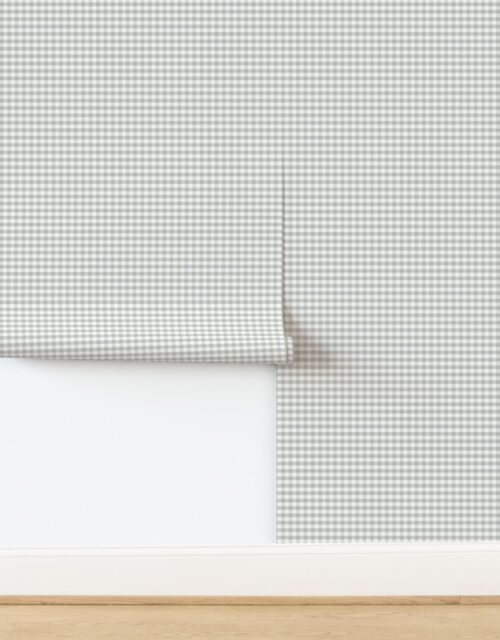 Driftwood Grey Gingham Check Plaid Pattern Wallpaper