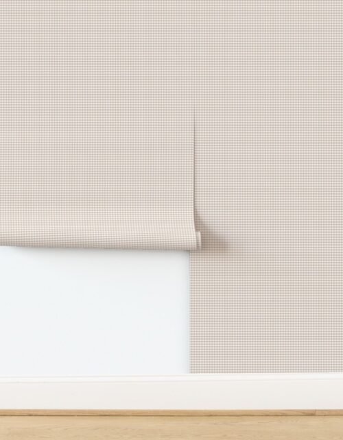 Muted Clay Pink Soft Blush Small Gingham Check Plaid Pattern Wallpaper