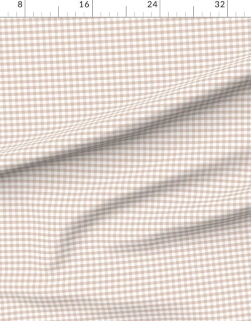 Fabric in Muted Clay Pink Soft Blush Gingham Check Plaid Pattern