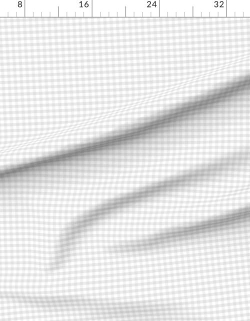Fabric in Cloud Grey Pale Airy Gingham Check Plaid Pattern