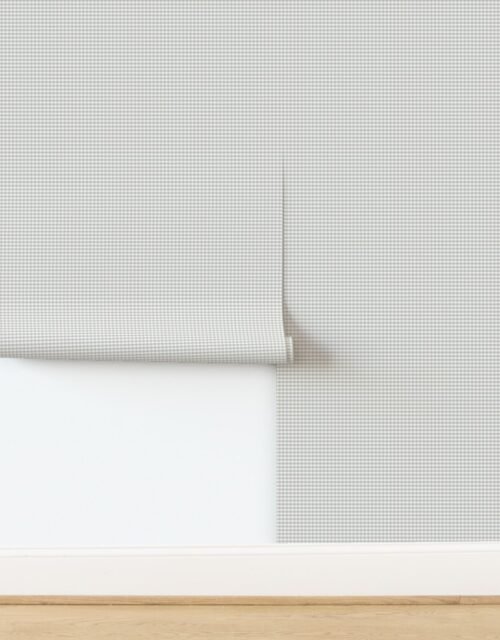 Cool Greige Subtle Neutral Small Gingham Check Plaid Pattern Wallpaper