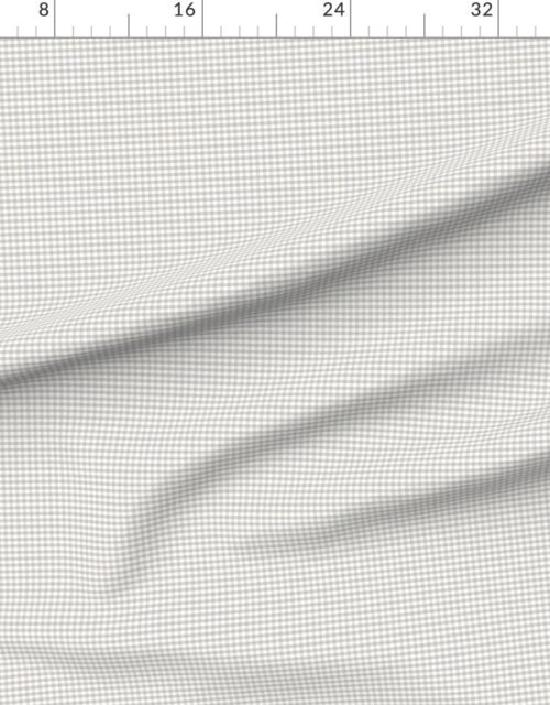 Fabric in Cool Greige Subtle Neutral Small Gingham Check Plaid Pattern