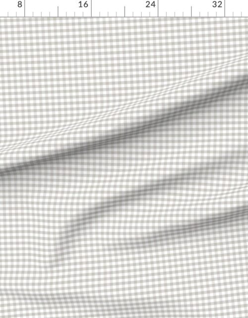 Fabric in Cool Greige Subtle Neutral Gingham Check Plaid Pattern