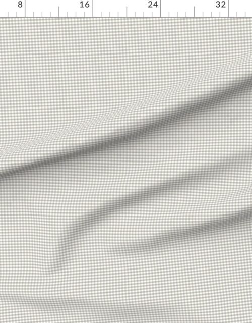 Mushroom Grey Organic Neutral Small Gingham Check Plaid Pattern