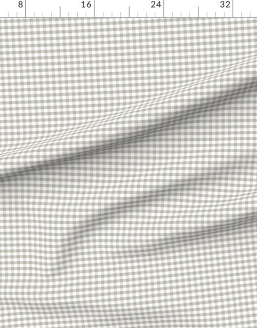 Mushroom Grey Organic Neutral Gingham Check Plaid Pattern