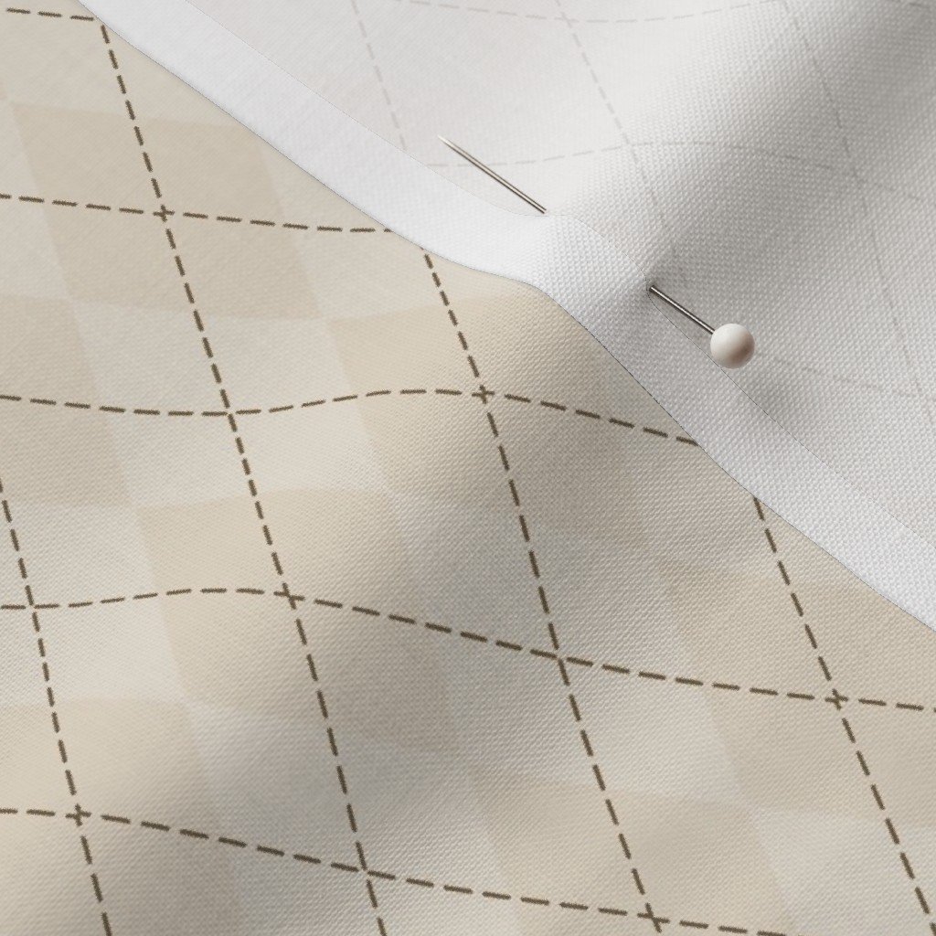Sandstone Cream Light Earth Small Argyle Diamond Check Pattern Sandstone Cream Light Earth Small Argyle Diamond Check Pattern - Image 3