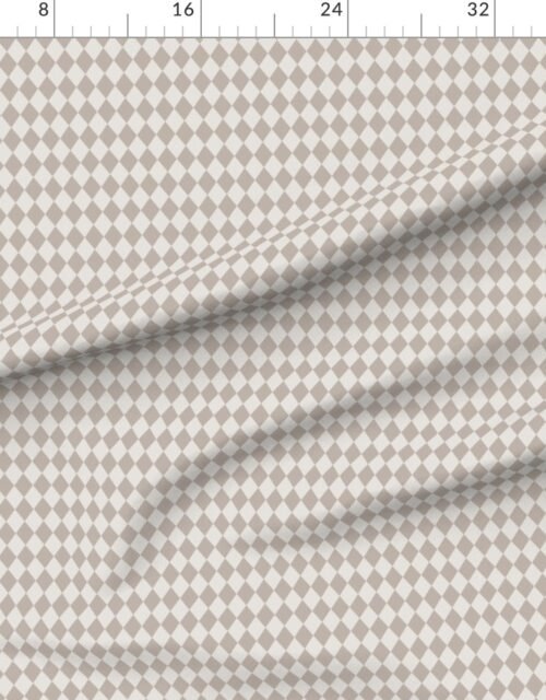 Misty Taupe Honey Diamond Harlequin Check Pattern