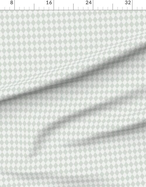 Pale Sage Green Botanical Diamond Harlequin Check Pattern