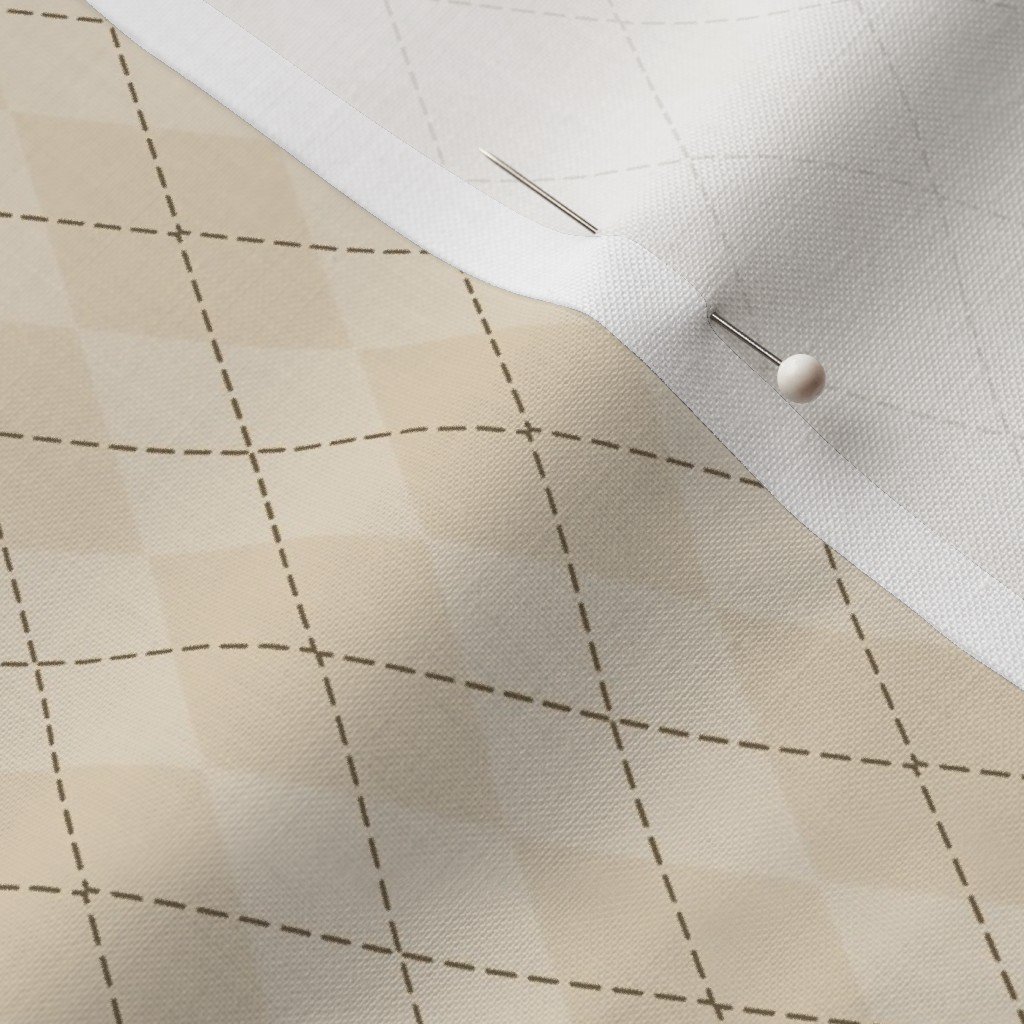 Powder Sand Vintage Cream Small Argyle Diamond Check Pattern Powder Sand Vintage Cream Small Argyle Diamond Check Pattern - Image 3