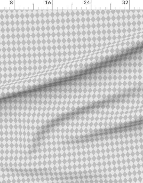 Soft Ash Grey Diamond Harlequin Check Pattern