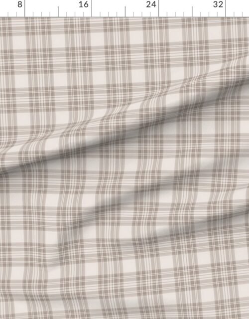 Small scale traditional tartan plaid in misty taupe soft earth tones adds s