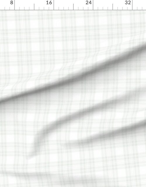 Pale Sage Green Botanical Small Traditional Tartan Plaid Pattern