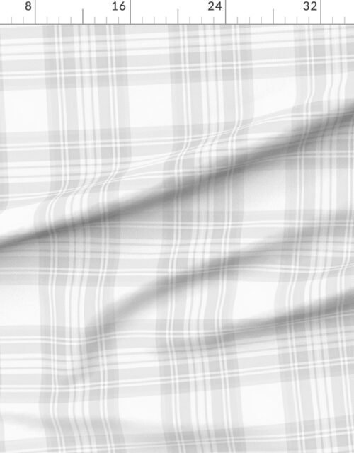 Cloud Grey Pale Airy Large Traditional Tartan Plaid Pattern