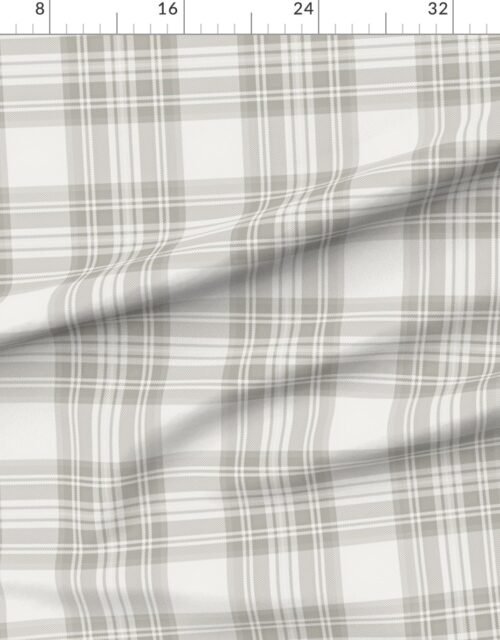 Cool Greige Large Traditional Tartan Plaid Pattern