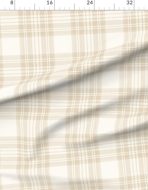 Powder Sand Vintage Cream Large Traditional Tartan Plaid Pattern