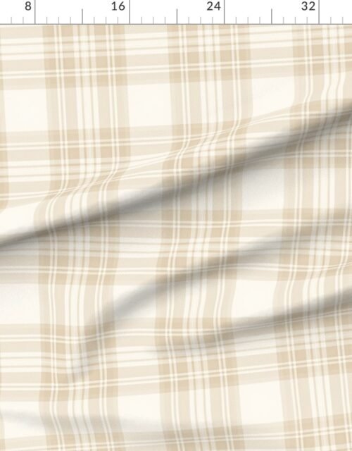 Pale Almond Large Traditional Tartan Plaid Pattern