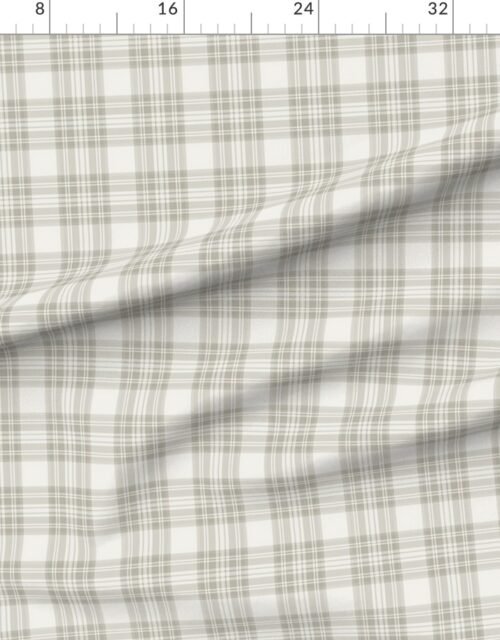 Light Putty Taupe Small Traditional Tartan Plaid Pattern