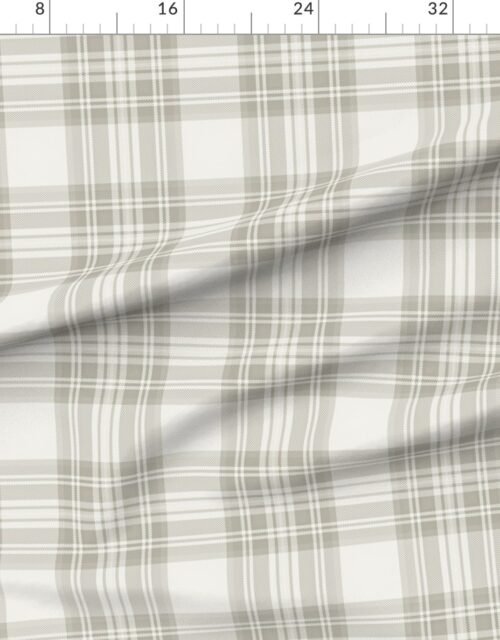 Light Putty Taupe Large Traditional Tartan Plaid Pattern