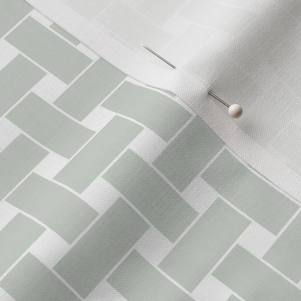 Large Pale Sage Green Cane Weave Pattern on White Background Large Pale Sage Green Cane Weave Pattern on White Background - Image 3