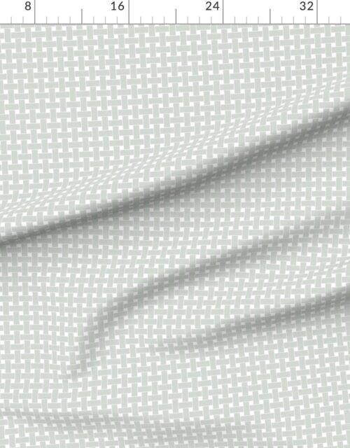 Large Pale Sage Green Cane Weave Pattern on White Background